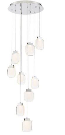 Eurofase Lighting 38043-027 LED Paget 9 inch Pendant Ceiling Light Chrome Finish