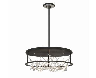 Eurofase Lighting 38097-027 LED Aerie 31 inch Chandelier Ceiling Light Black and Silver Finish
