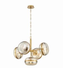 Eurofase Lighting 38129-018 LED Nottingham 5 Light 28 inch Chandelier Ceiling Light Ancient Brass Finish