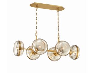 Eurofase Lighting 38130-014 LED Nottingham 6 Light 21 inch Chandelier Ceiling Light Ancient Brass Finish
