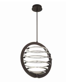Eurofase Lighting 38150-029 LED Ombra 19 inch Chandelier Ceiling Light Dark Bronze and Polished Nickel Finish
