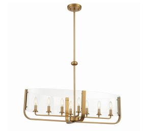 Eurofase Lighting 38157-011 LED Campisi 8 Light 16 inch Chandelier Ceiling Light Brass Finish