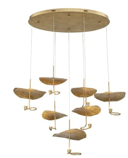 Eurofase Lighting 41909-010 Lagatto Collection 7 light 24 Inch Chandelier Ceiling Light Bronze Finish