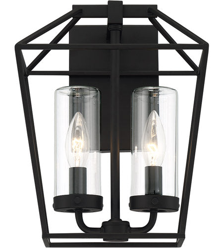 Eurofase Lighting 41957-011 Bastille 2 Light 12 inch Satin Black Outdoor Wall Sconce