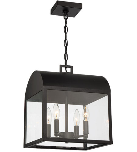 Eurofase Lighting 41967-010, Sawyer 4 Light 12 inch Satin Black Outdoor Pendant