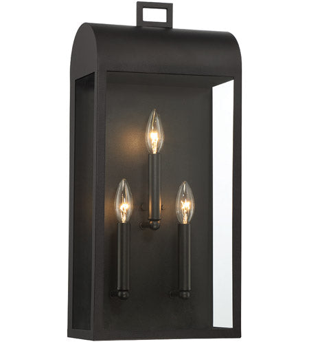 Eurofase Lighting 41968-017, Sawyer 3 Light 22 inch Satin Black Outdoor Wall Sconce