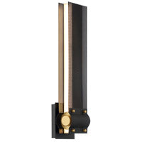 Eurofase Lighting 42710-011, Admiral 1 Light 19 inch Black and Gold Outdoor LED Wall Sconce