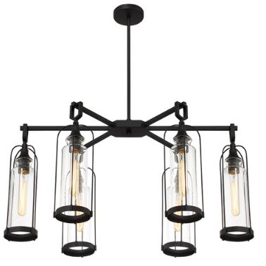 Eurofase Lighting 42730-019 LED Yasmin 6 Light 20 inch Linear Chandelier Ceiling Light Satin Black Finish