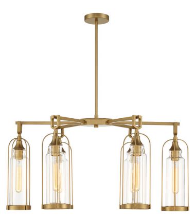 Eurofase Lighting 42730-028 LED Yasmin 6 Light 20 inch Chandelier Ceiling Light Aged Gold Finish