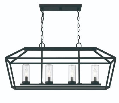Eurofase Lighting 42740-018 LED Bastille 4 Light 10 inch Outdoor Chandelier Ceiling Light Satin Black Finish