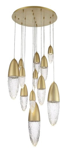 Eurofase Lighting 43859-038 Ecrou 12 Light 29.50 inch Chandelier Ceiling Light Gold Finish
