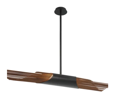 Eurofase Lighting 43866-014 Umura 49" Wide LED Abstract Linear Pendant Light, Black Finish