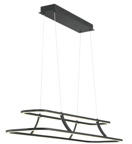 Eurofase Lighting 43877-010 Cadoux 1 Light 11.75 inch Chandelier Ceiling Light Black Finish