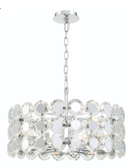 Eurofase Lighting 44285-012 Perrene 6 Lighting Wide Crystal Pendant Chandelier Light, Chrome Finish