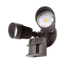 20 Watt LED Security Flood Light Fixture with Motion Sensor 3000K Bronze Finish