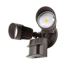 20 Watt LED Security Flood Light Fixture with Motion Sensor 5000K Bronze Finish