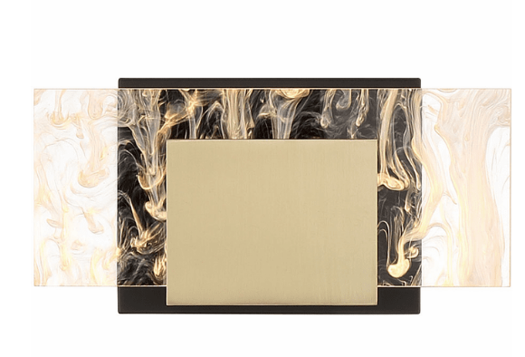 Eurofase Lighting 45345-012 Kasha 8.5 inch Modern 1-LED Sconce Wall Light, Black/Brass Finish