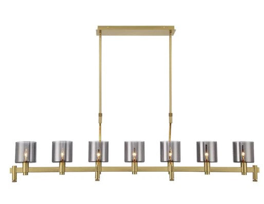 Eurofase Lighting 45653-018 Decato 7 Light 8.5 inch LED Chandelier Ceiling Light, Brushed Gold Finish