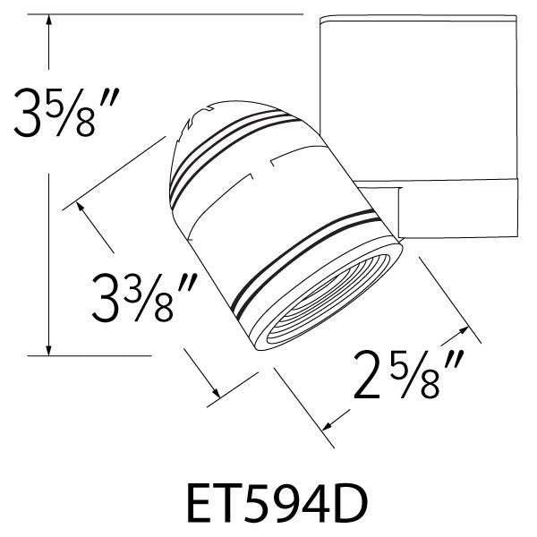 ELCO Lighting ET594DB LED Halter Track Fixture 10W 3000K 500 lm 120V Black Finish