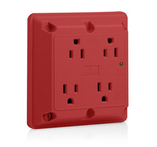 Leviton 5480 4-in-1 Surge Protective Quadruplex Receptacle Outlet, Heavy-Duty Hospital Grade 125V AC RD - BuyRite Electric