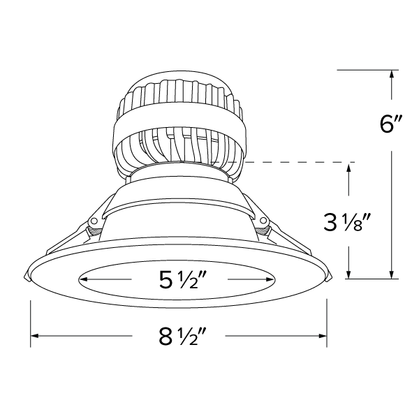 ELCO Lighting ELB610H Birch 6 Inch Round Reflector Trim Haze Finish