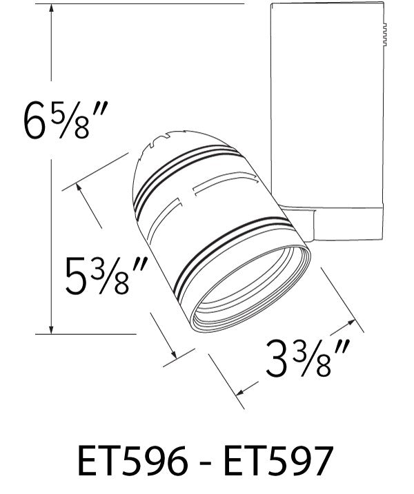 ELCO Lighting ET596B LED Halter Track Fixture 30W 3000K 1500 lm 120V Black Finish