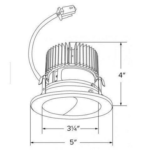ELCO Lighting E411C1227C Cedar System 4 inch LED Light Engine with Wall Wash Reflector Trim Chrome with White Ring Finish 1250 Lumens 2700K