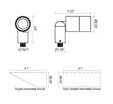Core Lighting FL710-L2-30K-15-80-NS-BZ LED 6W Beam Angle 15° Outdoor lighting Lunminaire 3000K Bronze Finish