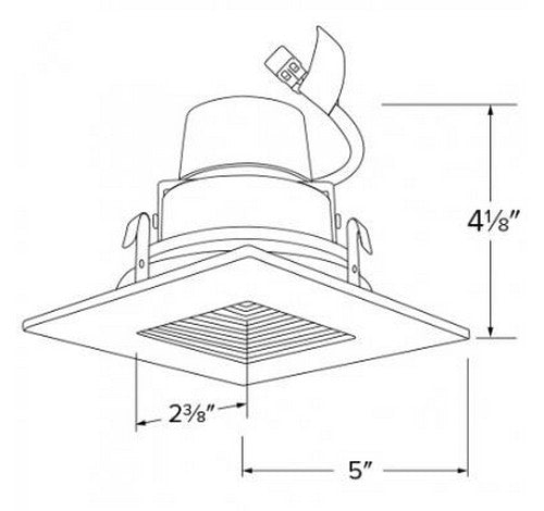 ELCO Lighting E415R0827W Cedar System 4 inch LED Module & Driver with Square on Square Baffle Trim 850 Lumens White Finish 2700K