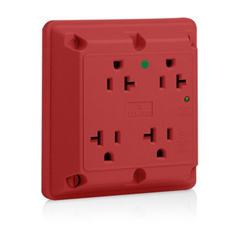 Leviton 8490 4-in-1 Surge Protective Quadruplex Receptacle Outlet, Heavy-Duty Hospital Grade 125V AC RD - BuyRite Electric