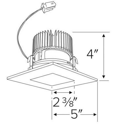 ELCO Lighting E417C1240W Cedar System 4 Inch Square on Square Reflector White Finish 1250 Lumens 4000K