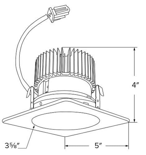 ELCO Lighting E420C08 Cedar System Modern LED 4 inch Recessed Lighting Light Engine with Square Reflector Trim - 850 Lumens 120V 2- BuyRite Electric