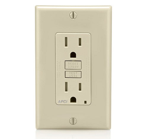 LEVITON AFTR1 Decora SmartlockPro Residential Outlet Branch Circuit Grade Tamper Resistant Receptacle NEMA 5-15R with LED Indicator 15A / 125 VAC LA - BuyRite Electric