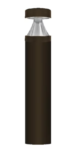 EnvisionLED BLD-3P22-RD-UNV-BL-22 22" Bollard Base Round LED Outdoor Exterior Lighting, Black Finsih