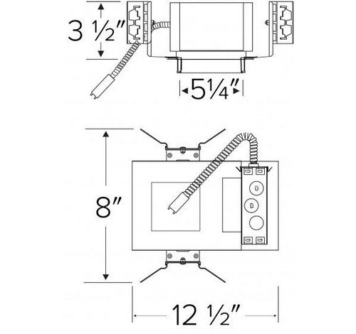 ELCO Lighting E4SQLHU08D 4 Inch Square Architectural Frame with Driver 850lm 120/277V (0-10V/Triac/ELV)