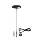 Westgate Lighting SCL-CS1MP-6FT-BK Adjustable 6ft Single Suspension 2" Canopy Set with Keyhole End Connector, Power Side with SJTW18/5, White Cord, Black Finish