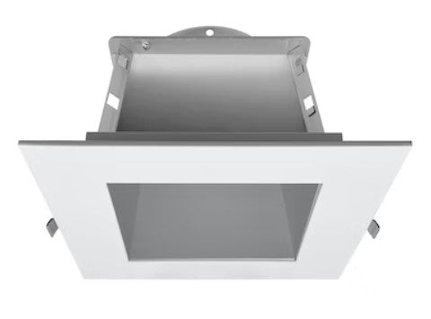 EnvisionLED CADM-6-CSH-SQ LED Commercial Downlight Size 6 Inches, Clear-Spectacle Haze Reflector/White Trim Square