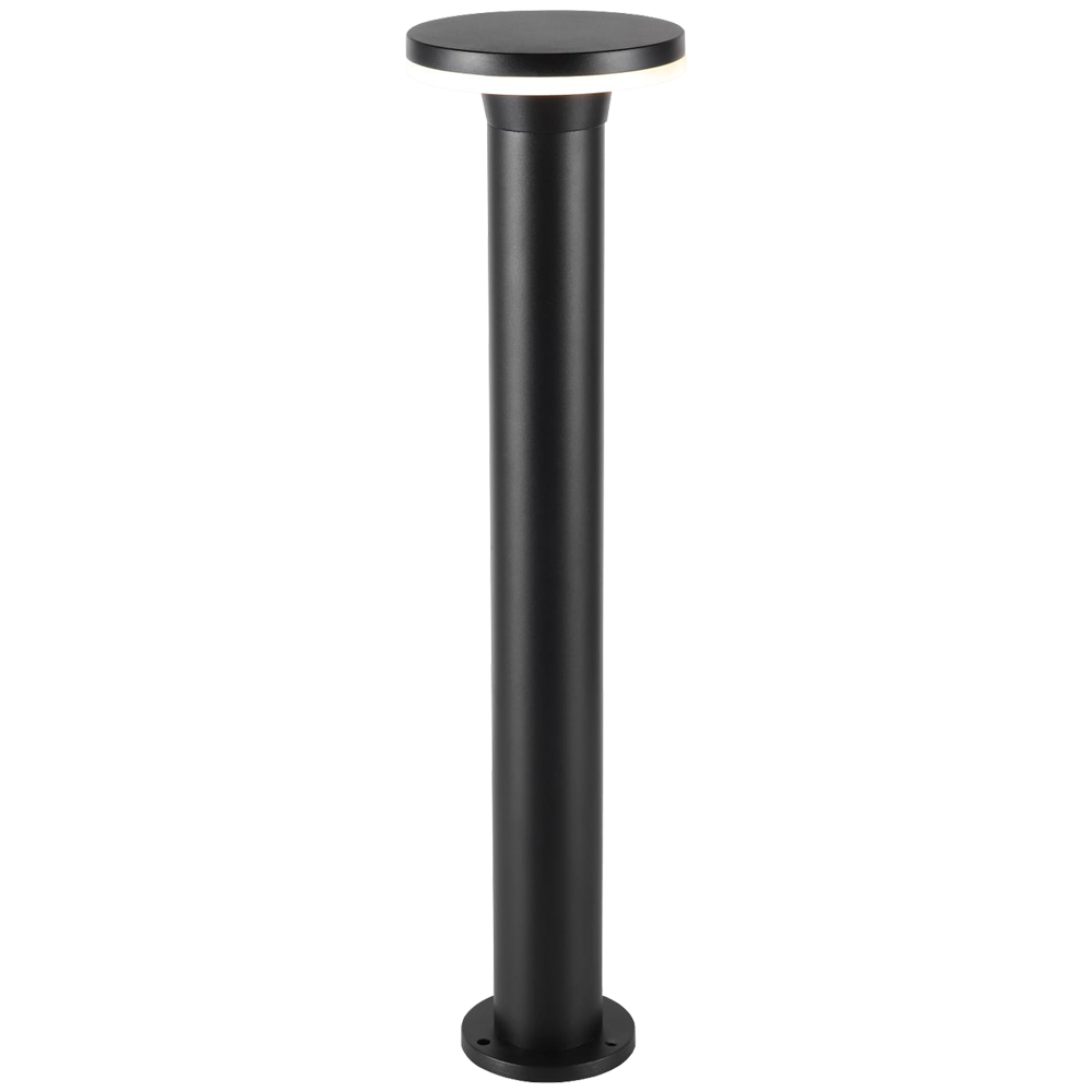 ABBA Lighting USA CDPA64 12W Bollard Pathway Lighting LED Circle Top Modern Low Voltage Black Finish