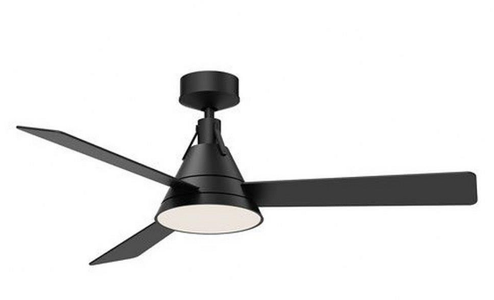 Alora Lighting CF584054MB Archer 54 Inches Wide 3 Blade Ceiling Fan with Light Kit, Matte Black Finish