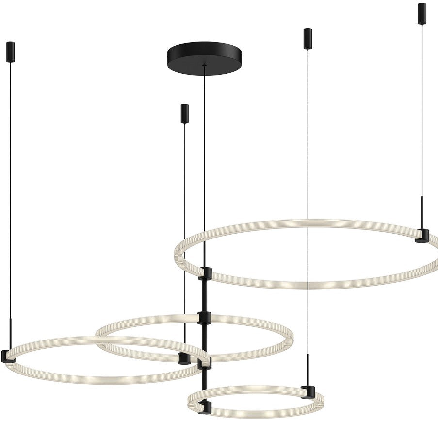 Kuzco Lighting CH24755-BK Bruni Modern LED Ceiling Chandelier, Black Finish