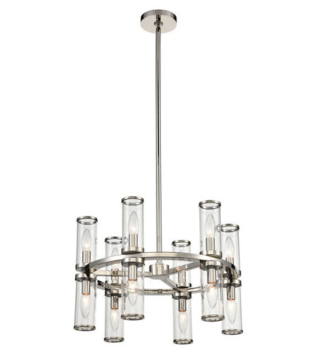 Alora Lighting CH309066PNCG Revolve 12 Light 17 inch Nickel Chandelier Ceiling Light