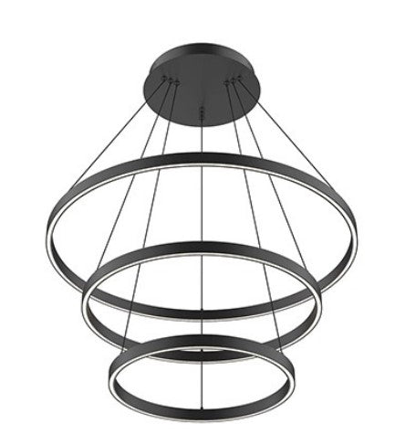 Kuzco Lighting CH88232-BK LED 116W Piazza Two Tiers Chandelier Light 3000K Black Finish
