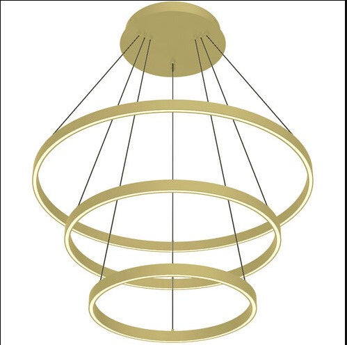 Kuzco Lighting CH87932-BG 32 inch Cerchio LED Chandelier Ceiling Pendant Light, Brushed Gold Finish