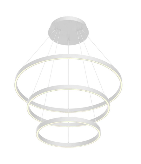 Kuzco Lighting CH87932-WH 32" LED Chandelier Ceiling Pendant Light with Frosted Silicone Diffuser, White Finish