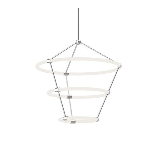 Kuzco Lighting CH99326-CH Santino 26 Inch 3 tier Chandelier Ceiling Light Chrome Finish
