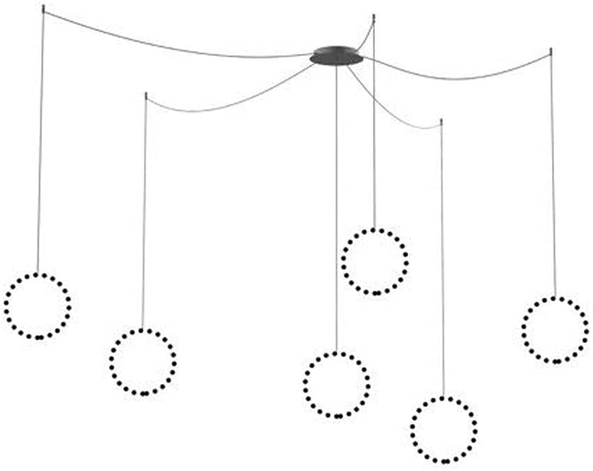 Kuzco Lighting CNM13AC-GH Marquee 6 Light Multi-Pendant Canopy Chandelier Ceiling Light Graphite Finish