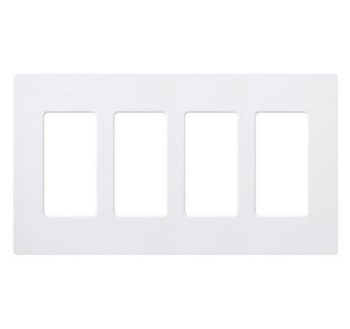 Lutron CW-4-XX Designer Claro Style Four Gang Wall Plate WH - BuyRite Electric