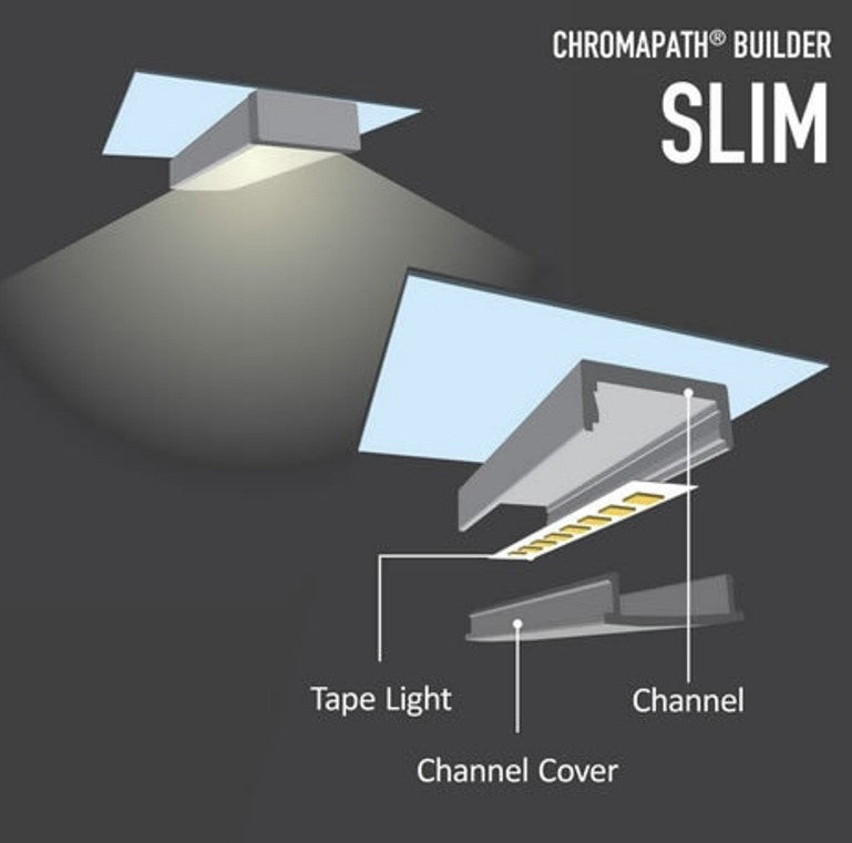 Diode LED DI-CPCHA-SL48 48" Chromapath LED Tape Light SLIM Aluminum Channel