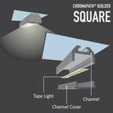 Diode LED DI-CPCHA-SQ96 96" Chromapath LED Tape Light Square Aluminum Channel
