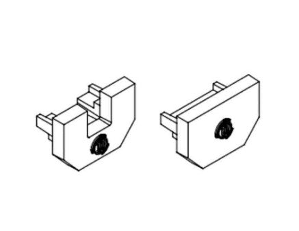 Diode LED DI-CPEC-SQ-1 Tape Light Square Single End Cap Pair - Aluminum